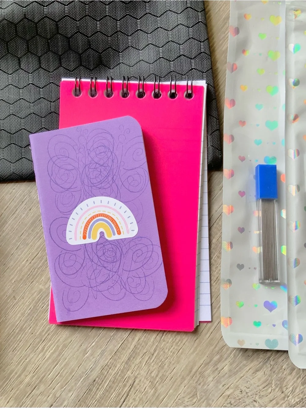 Handcrafted Stationery Set w/ Beaded Pens, Pencil, Pencil Case & Notebooks